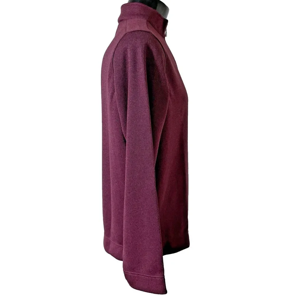NWT Peter Millar Mens Medium Crown Comfort Burgundy Quarter Zip Pullover Sweater